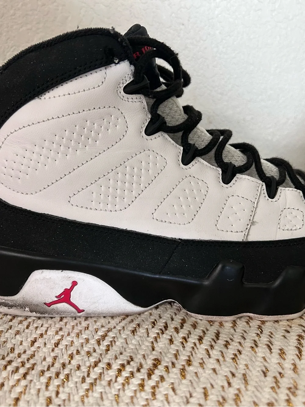 Jordan Men’s White, Black and Red High-Top Sneakers